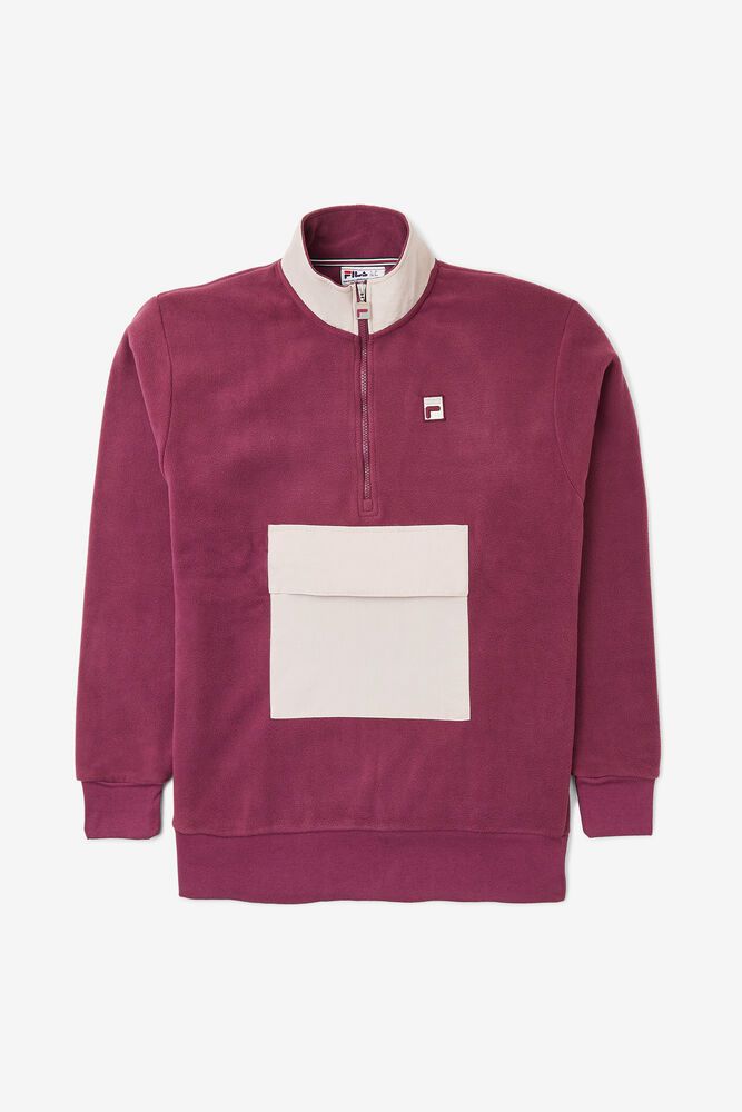 Fila Sweatshirt Mens Pink Kenny 1/2 Zip - Ireland 23590-IFVZ